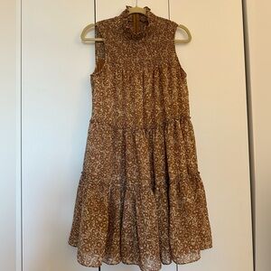 Babydoll mock neck tiered dress